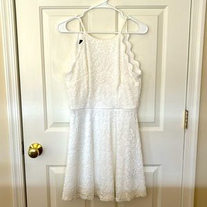 BCX Winter White Lace Spaghetti Strap Dress